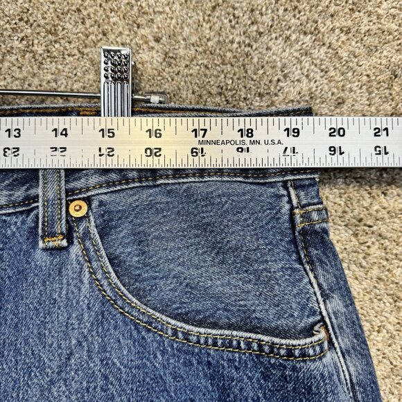 Levis 501 Jeans Mens 40x30 Blue Original Straight Medium Wash Denim Button Fly - Picture 7 of 11